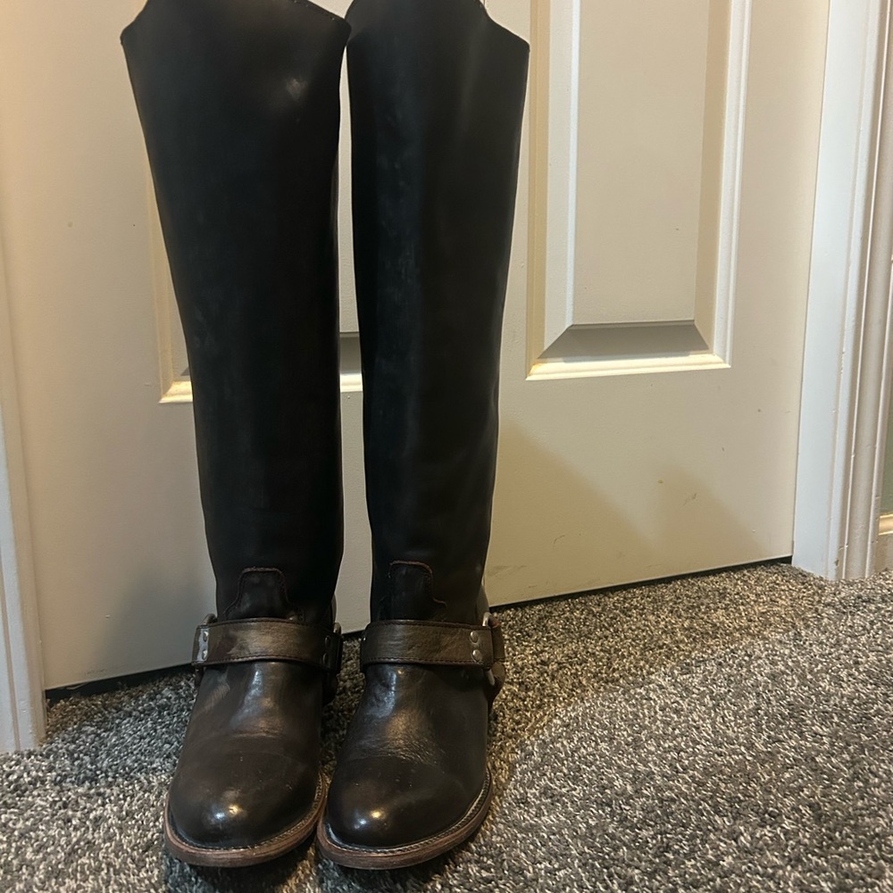 Freebird By Steve Madden Brown Leather Heeled Boots - Picture 3 of 9